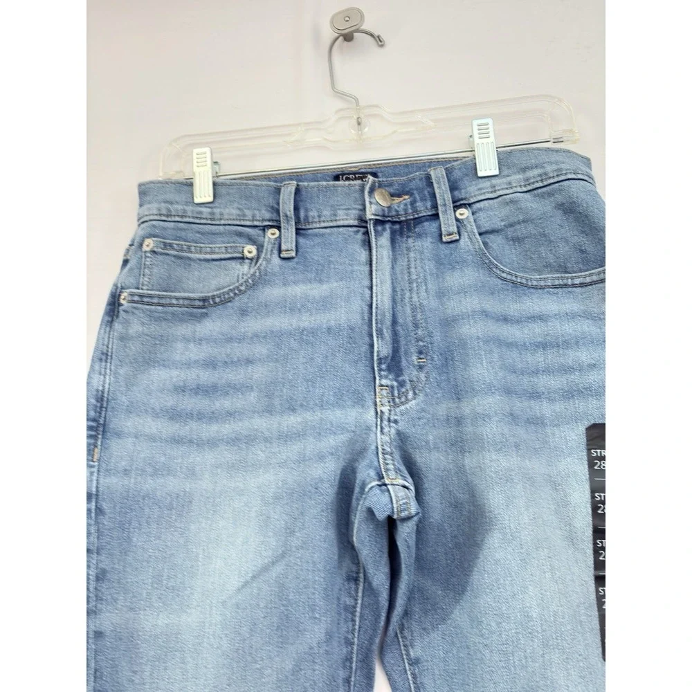 J Crew‎ Flex Straight Jeans Mens Light Blue Wash Stretch Denim Pants 28x30 NwT